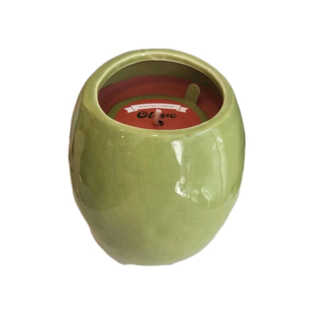 New Green Ceramic Spanish Olives Martini Funny Gag Gift Bar Candle Room Decor - Picture 2 of 3